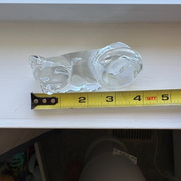 Fenton Glass Sleeping Cat Clear Glossy Made in USA Paper Weight - Picture 3 of 9